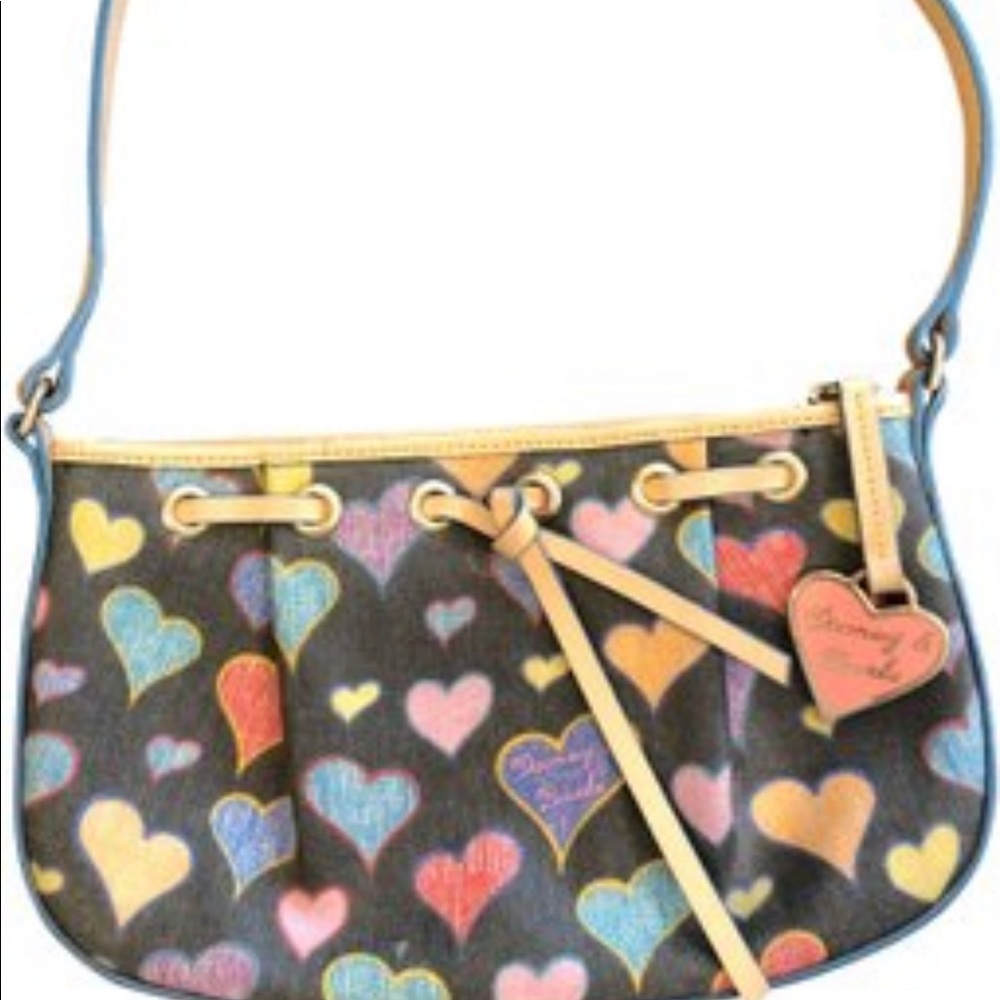 Dooney & Bourke 2000’s scribble hearts pouchette bag